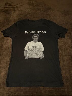 White Trash 'Will Skate For Food' Black T-Shirt